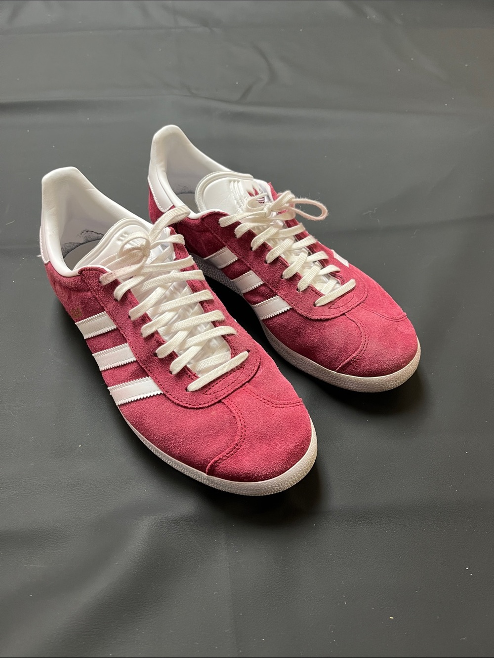 Men's Red Suede Sneakers with White Stripes